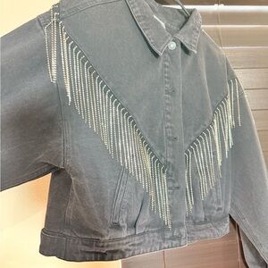 Embellished Black Jean Jacket